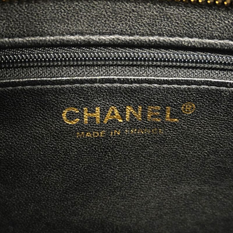 Chanel Tote Bag Revival Tote Caviar Skin Black Gold Hardware Women's