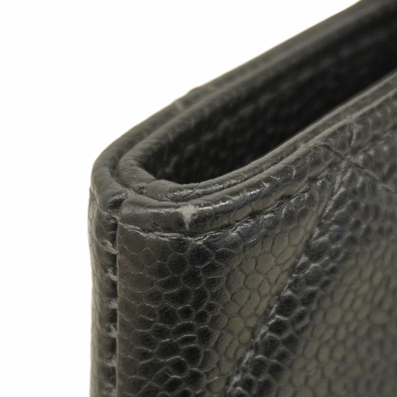 Chanel Tote Bag Revival Tote Caviar Skin Black Gold Hardware Women's