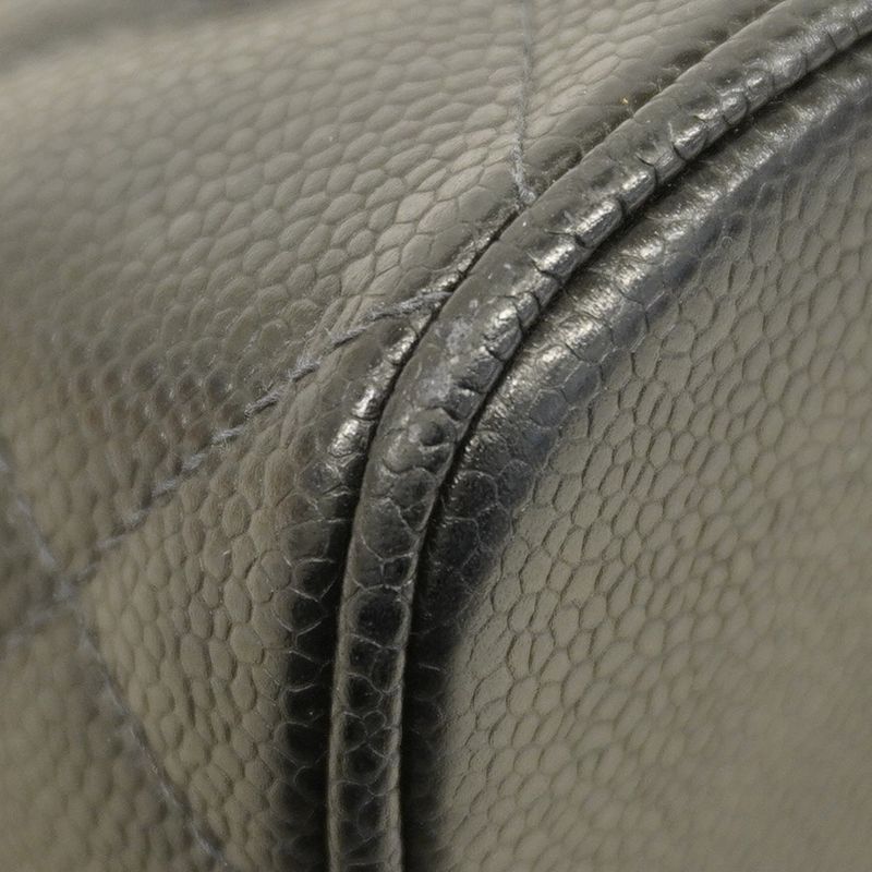 Chanel Tote Bag Revival Tote Caviar Skin Black Gold Hardware Women's