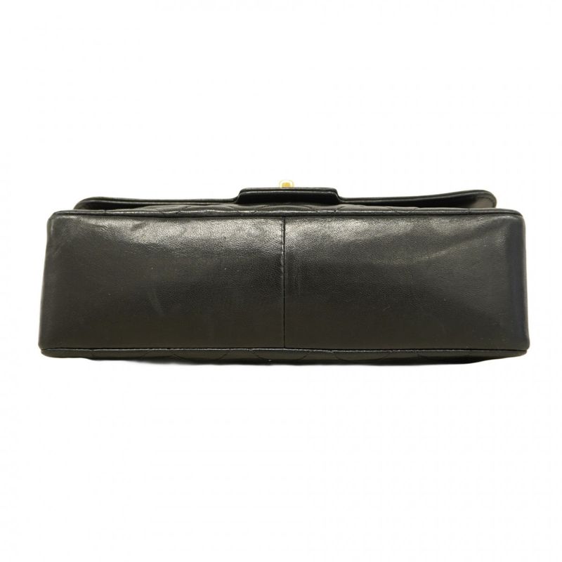 Chanel Shoulder Bag Matelasse Diana Lambskin Black Gold Hardware Women