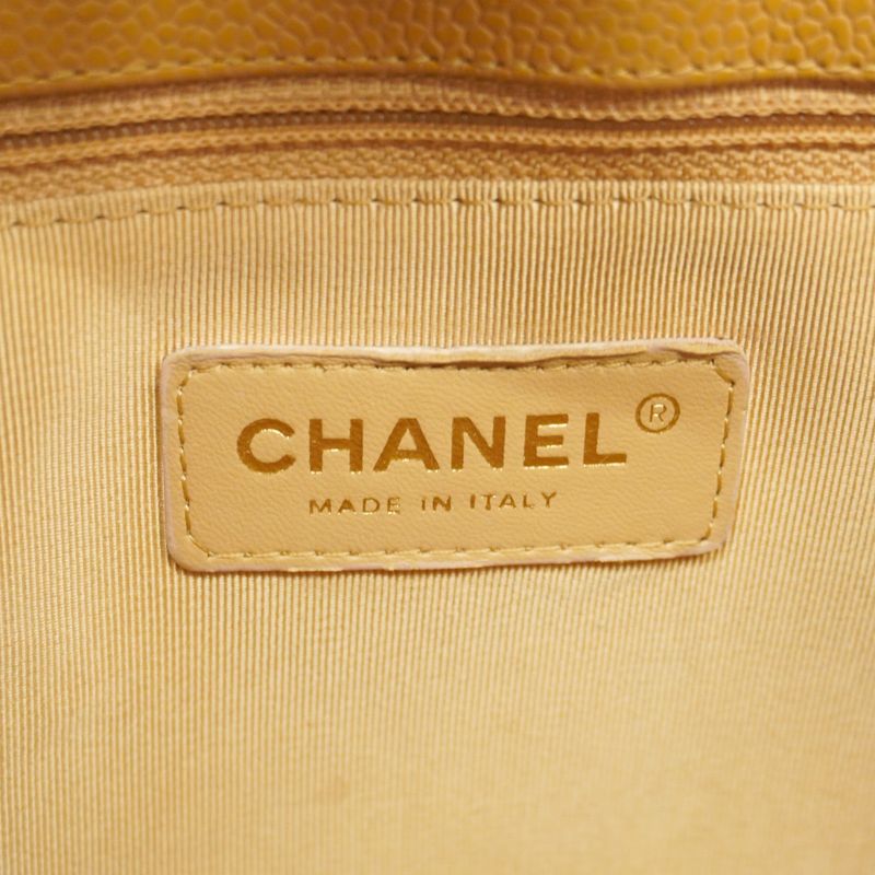 Chanel Shoulder Bag Matelasse Caviar Skin Beige Women's