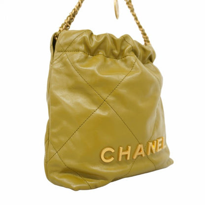Chanel Handbag Chanel 22 Calfskin Khaki Gold Hardware 2way Bag Ladies