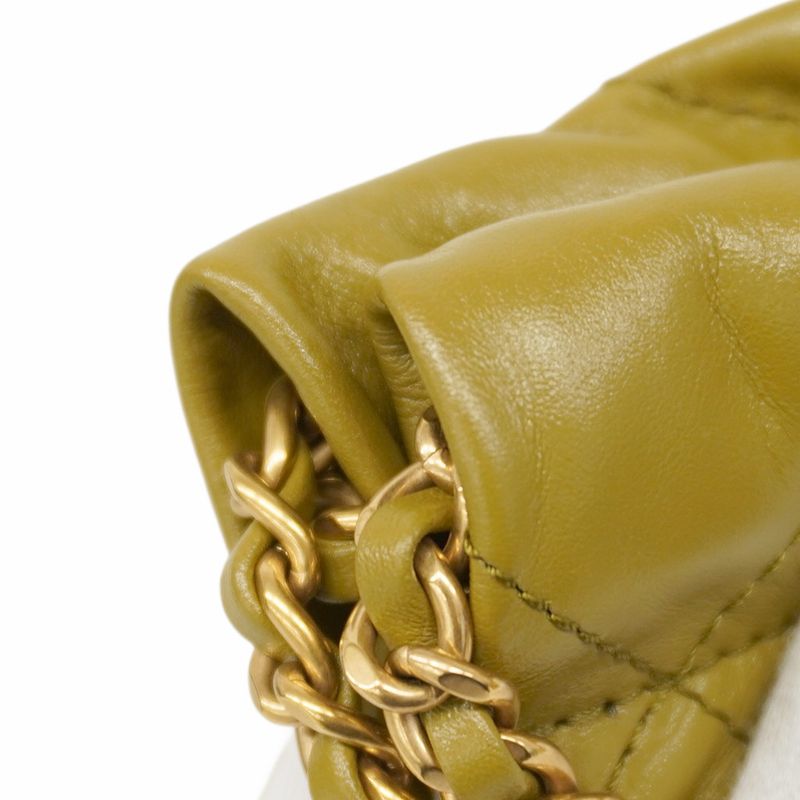 Chanel Handbag Chanel 22 Calfskin Khaki Gold Hardware 2way Bag Ladies
