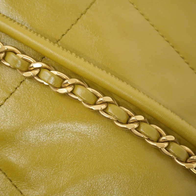 Chanel Handbag Chanel 22 Calfskin Khaki Gold Hardware 2way Bag Ladies