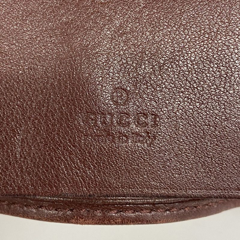 Gucci Key Case Guccissima 138077 Leather Bordeaux Silver Hardware Men Ladies