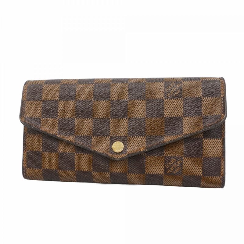 Louis Vuitton Damier Portefeuille Sarah N63209 Ebène Women's Long Wallet