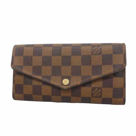 Louis Vuitton Damier Portefeuille Sarah N63209 Ebène Women's Long Wallet