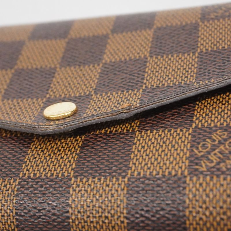 Louis Vuitton Damier Portefeuille Sarah N63209 Ebène Women's Long Wallet