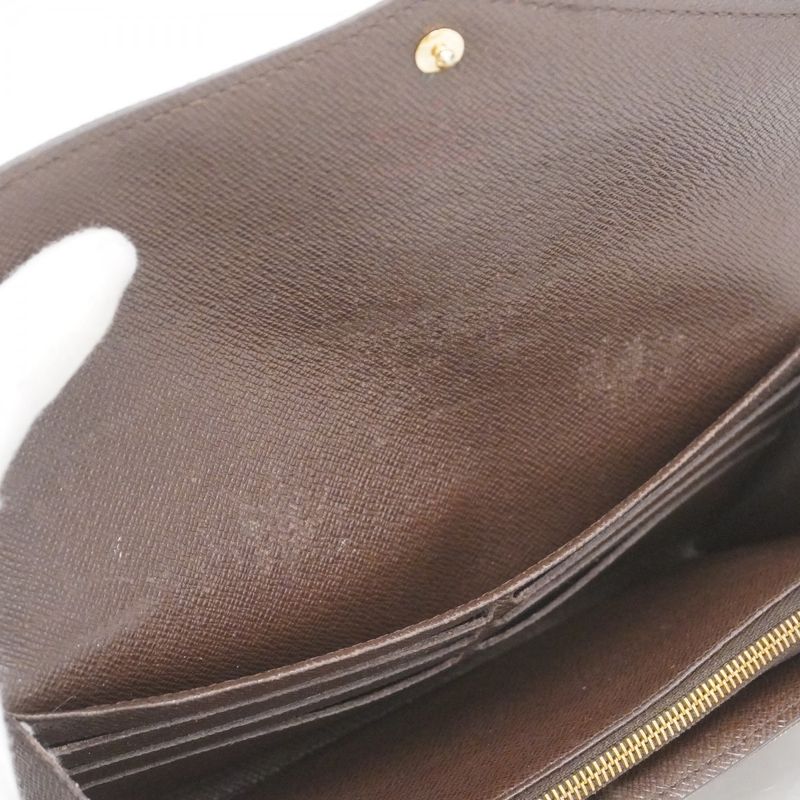 Louis Vuitton Damier Portefeuille Sarah N63209 Ebène Women's Long Wallet