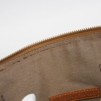 Fendi Tote Bag Zucchino Nylon Canvas Beige Light Brown Chien Pan Gold Hardware