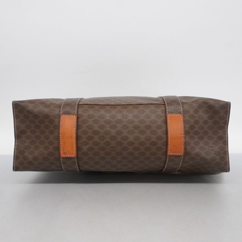 Celine Tote Bag Macadam PVC Brown Gold Hardware Women's