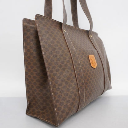 Celine Tote Bag Macadam PVC Brown Gold Hardware Women's