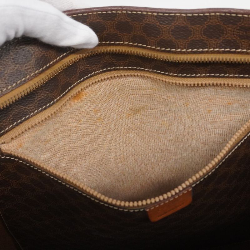 Celine Tote Bag Macadam PVC Brown Gold Hardware Women's