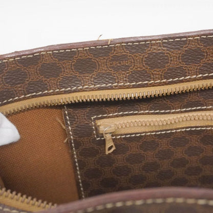 Celine Tote Bag Macadam PVC Brown Gold Hardware Women's