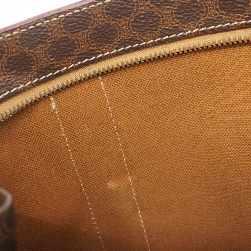 Celine Tote Bag Macadam PVC Brown Gold Hardware Women's