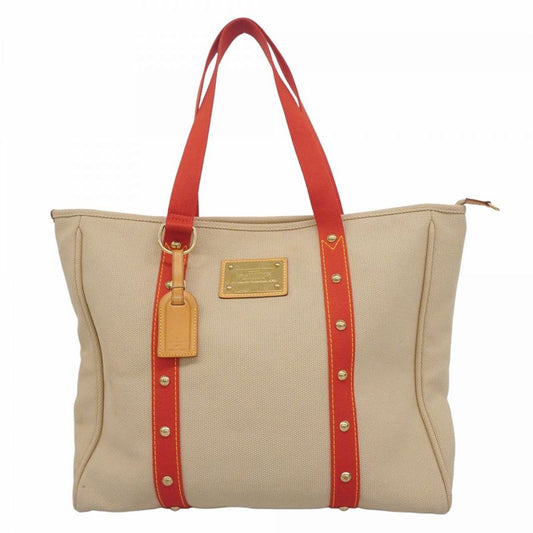 Louis Vuitton Tote Bag Antigua Cabas GM M40032 Beige Red Women's