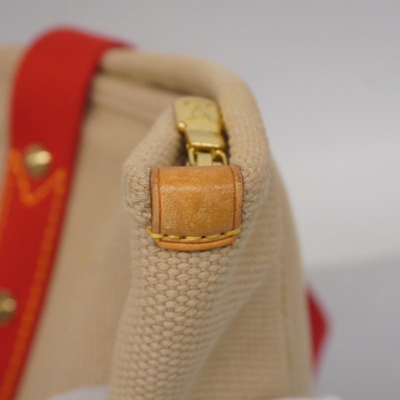 Louis Vuitton Tote Bag Antigua Cabas GM M40032 Beige Red Women's