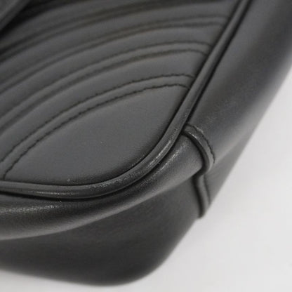 Gucci Shoulder Bag Ggmarmont 443497 Leather Black Gold Hardware Women