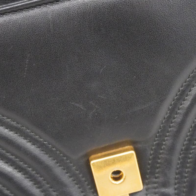 Gucci Shoulder Bag Ggmarmont 443497 Leather Black Gold Hardware Women