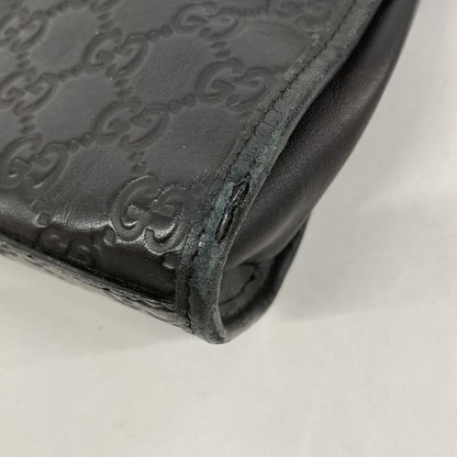 Gucci Tote Bag Sherry Line Guccissima 246410 Leather Black Silver Hardware Men