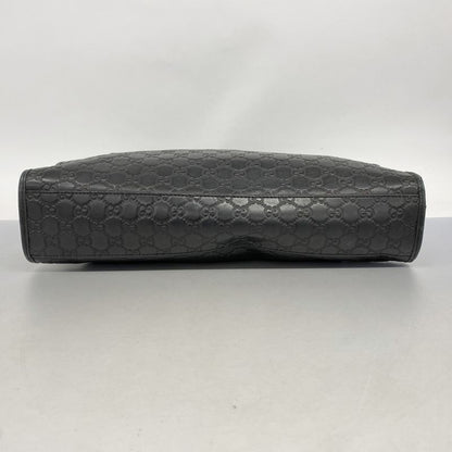 Gucci Tote Bag Sherry Line Guccissima 246410 Leather Black Silver Hardware Men