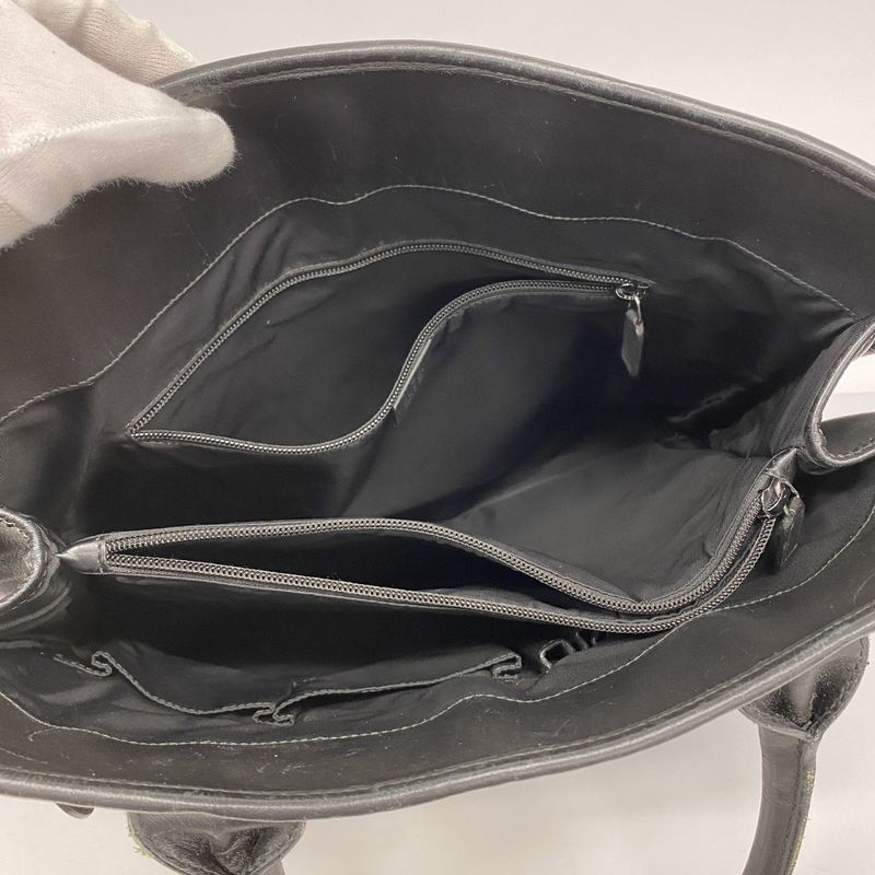 Gucci Tote Bag Sherry Line Guccissima 246410 Leather Black Silver Hardware Men