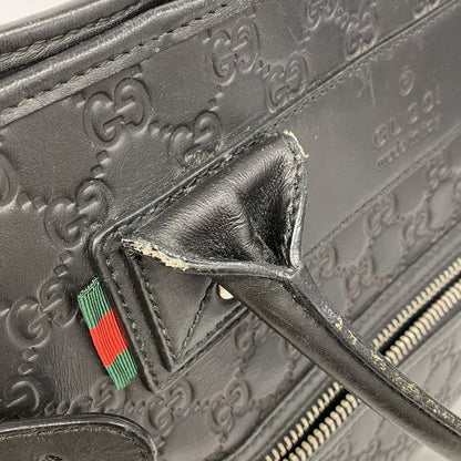 Gucci Tote Bag Sherry Line Guccissima 246410 Leather Black Silver Hardware Men