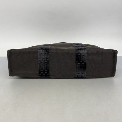 Hermes Tote Bag Her Line MM Canvas Gray Silver Hardware Women