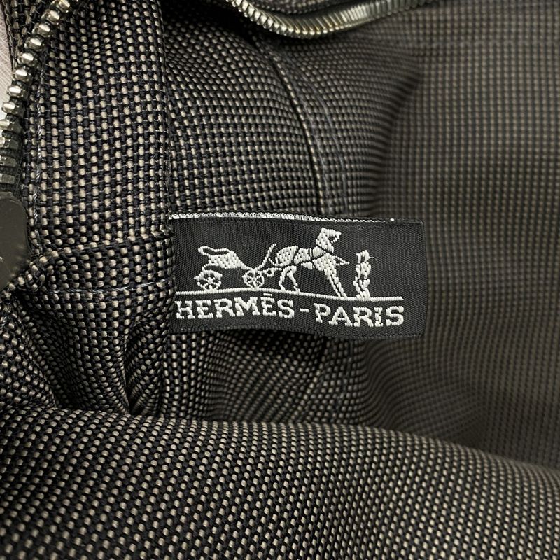 Hermes Tote Bag Her Line MM Canvas Gray Silver Hardware Women