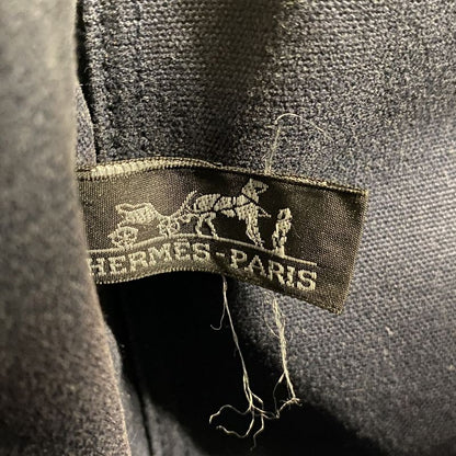 Hermes Tote Bag Deauville PM Canvas Navy Silver Hardware Women