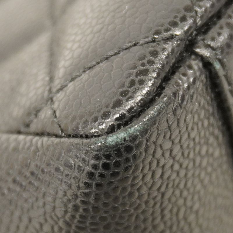 Chanel Tote Bag Matelasse Chain Caviar Skin Black Gold Hardware Women