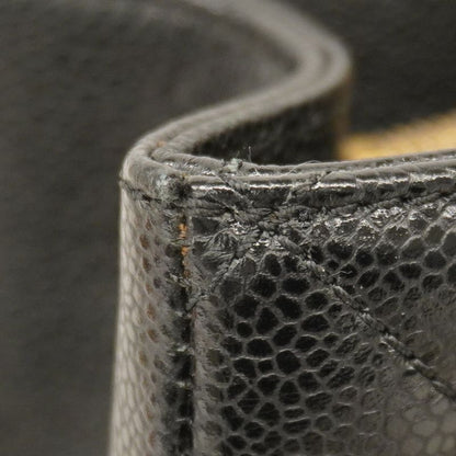 Chanel Tote Bag Matelasse Chain Caviar Skin Black Gold Hardware Women