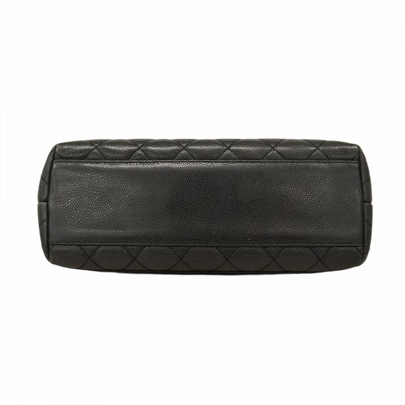 Chanel Handbag Matelasse Caviar Skin Black Gold Hardware Women