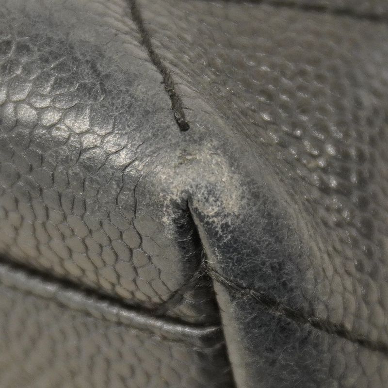 Chanel Handbag Matelasse Caviar Skin Black Gold Hardware Women