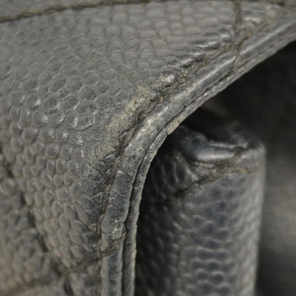 Chanel Handbag Matelasse Caviar Skin Black Gold Hardware Women