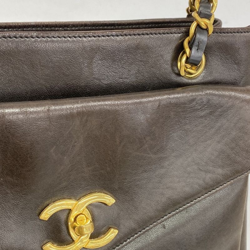 Chanel Shoulder Bag Lambskin Black Gold Hardware Women