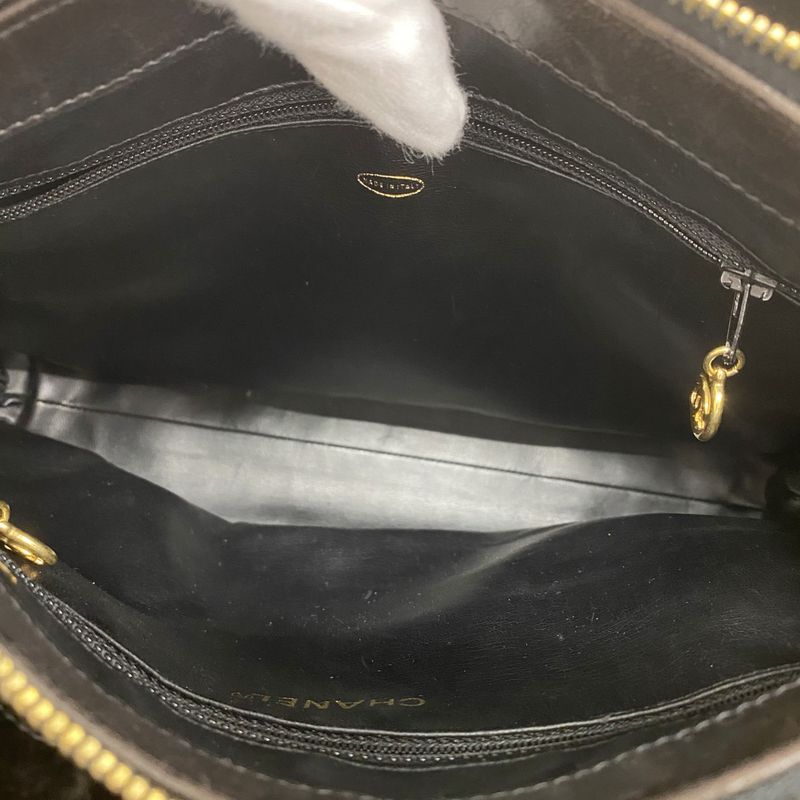 Chanel Shoulder Bag Lambskin Black Gold Hardware Women