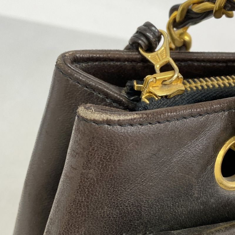 Chanel Shoulder Bag Lambskin Black Gold Hardware Women