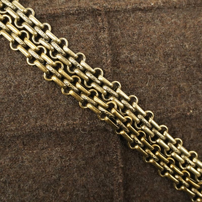 Chanel Shoulder Bag 2.55 Chocolate Bar Wool Brown Gold Hardware Women