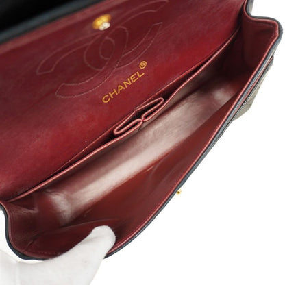 Chanel Shoulder Bag Matelasse Lambskin Black Gold Hardware Women