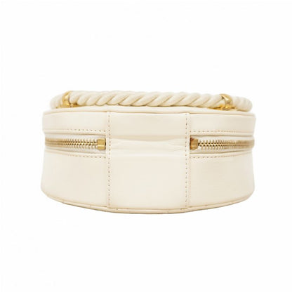 Chanel Shoulder Bag Calfskin White Gold Hardware Women