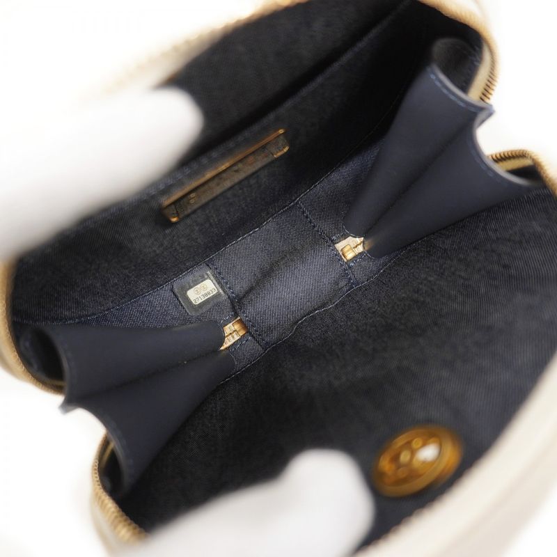 Chanel Shoulder Bag Calfskin White Gold Hardware Women