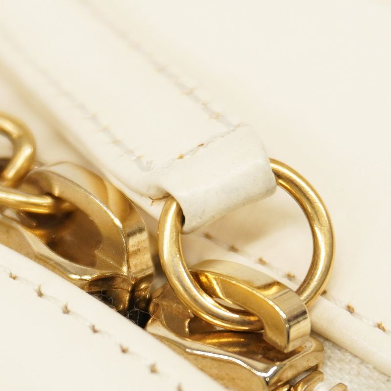 Chanel Shoulder Bag Calfskin White Gold Hardware Women