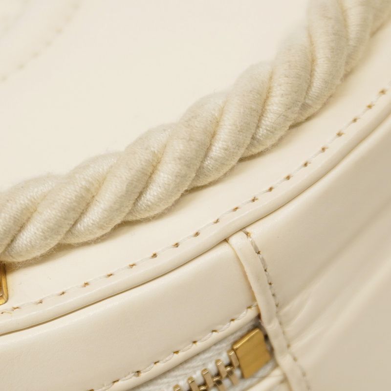 Chanel Shoulder Bag Calfskin White Gold Hardware Women