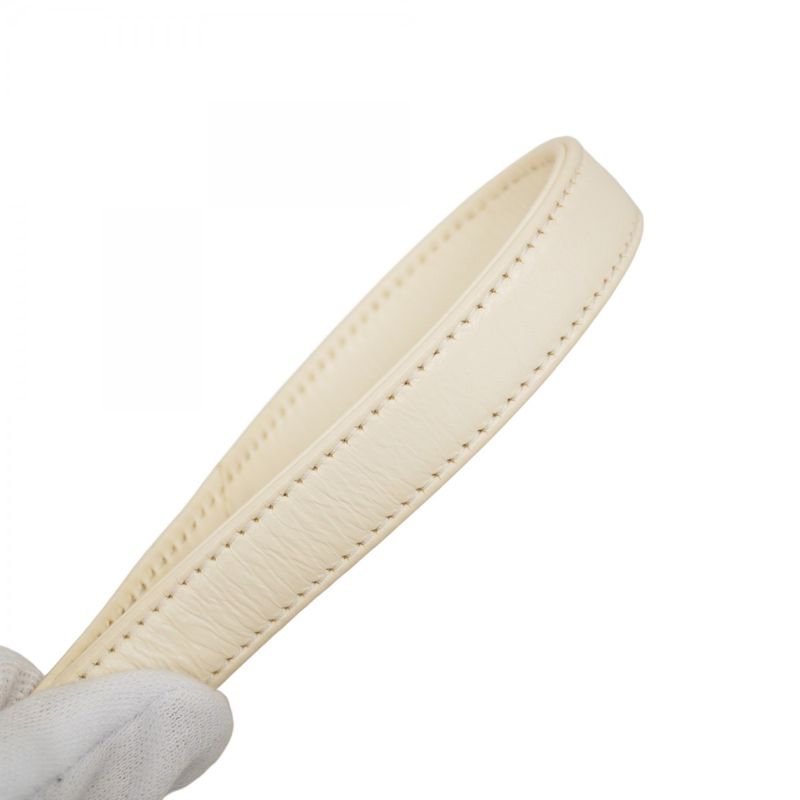 Chanel Shoulder Bag Calfskin White Gold Hardware Women