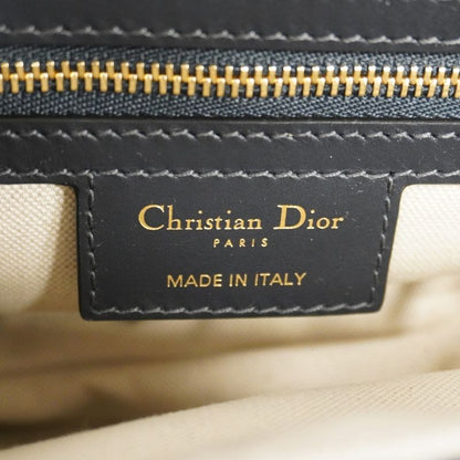 Christian Dior Handbag Oblique Saddle Canvas Leather Navy Gold Hardware 2way