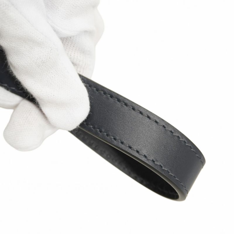 Christian Dior Handbag Oblique Saddle Canvas Leather Navy Gold Hardware 2way