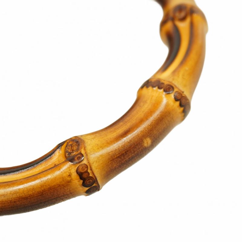 Gucci Handbag Bamboo Jumbo GG 675797 Canvas Leather Beige Brown Gold Hardware