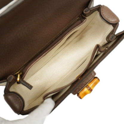 Gucci Handbag Bamboo Jumbo GG 675797 Canvas Leather Beige Brown Gold Hardware