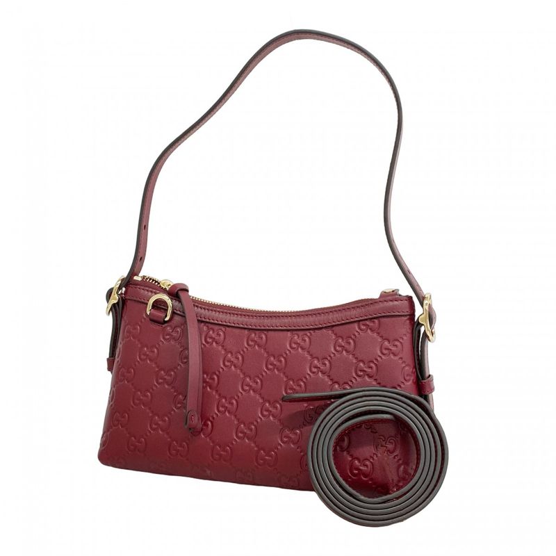 Gucci Shoulder Bag Guccissima 847450 Leather Bordeaux Chien Pan Gold Hardware
